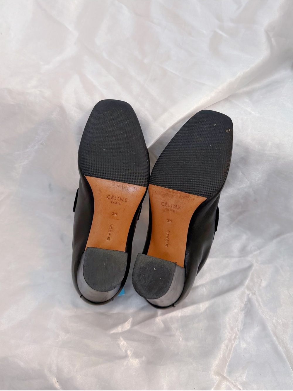 Celine Black Studded Leather Slip On Heel - Picture 7 of 8